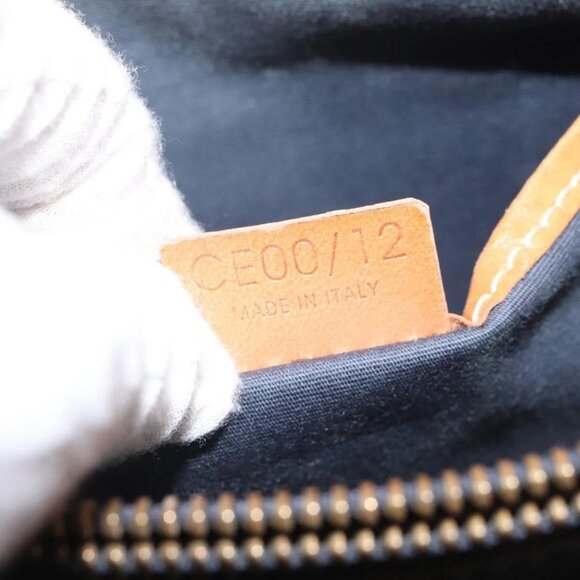 CELINE C Macadam Canvas Hand Bag Suede Gray Gold Auth mr1055 - Picture 10 of 16